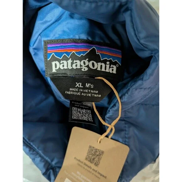 NEW Patagonia Mens Nano Puff Vest Clement Blue Size XL Full Zip - Picture 8 of 10